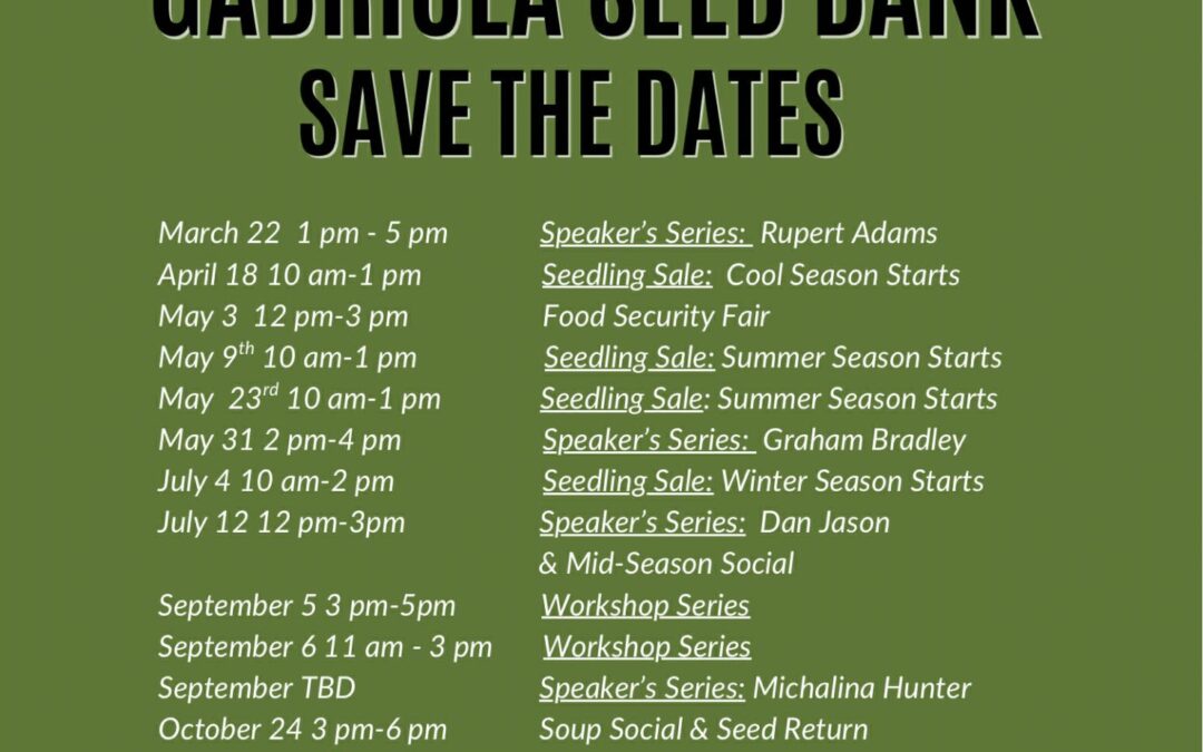 Save the Date – Seed Bank Events